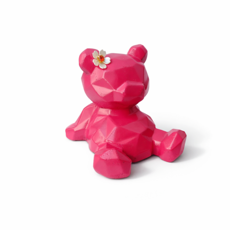 pink geometric teddy bear sculpture interior decor decocorn handmade
