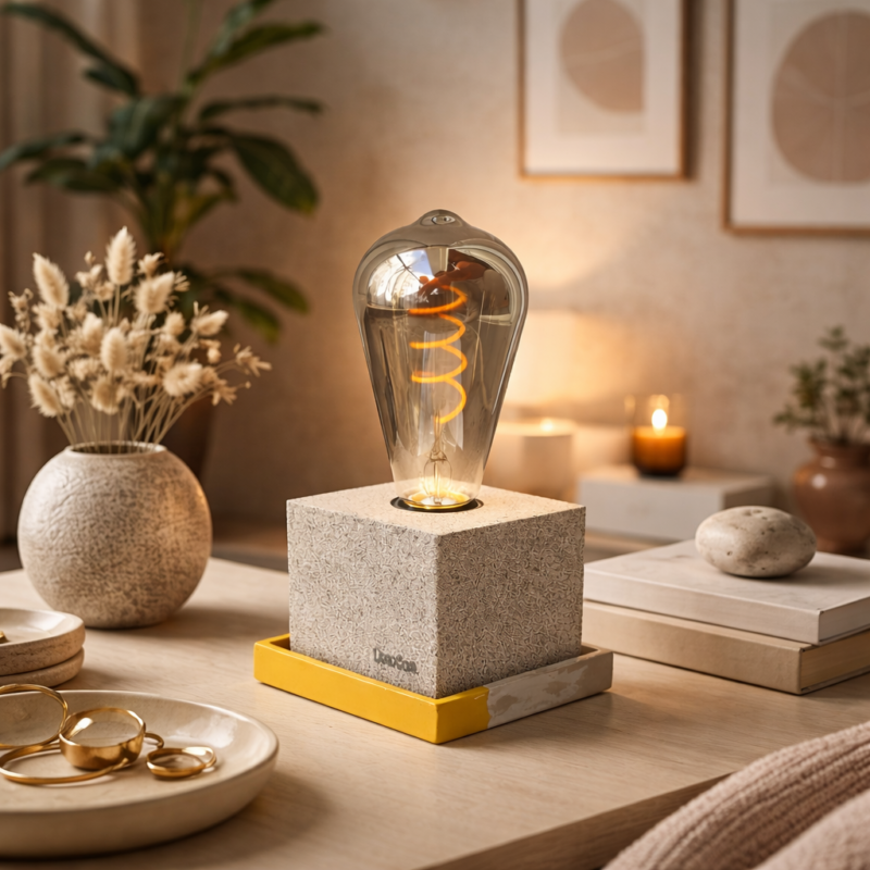 Χειροποίητη βάση λάμπας Sandlight DecoCorn 10x10x10 cm απο τσιμεντο