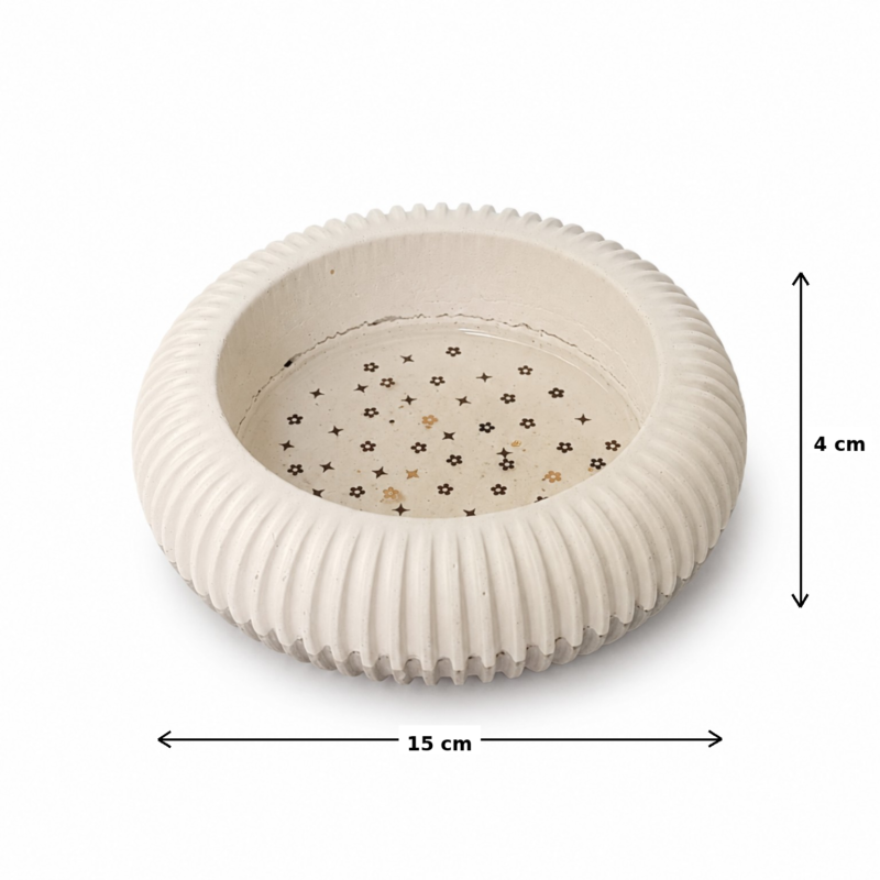 Διαστάσεις Trinket microcement jewelry bowl 15 cm πλάτος και 4 cm ύψος