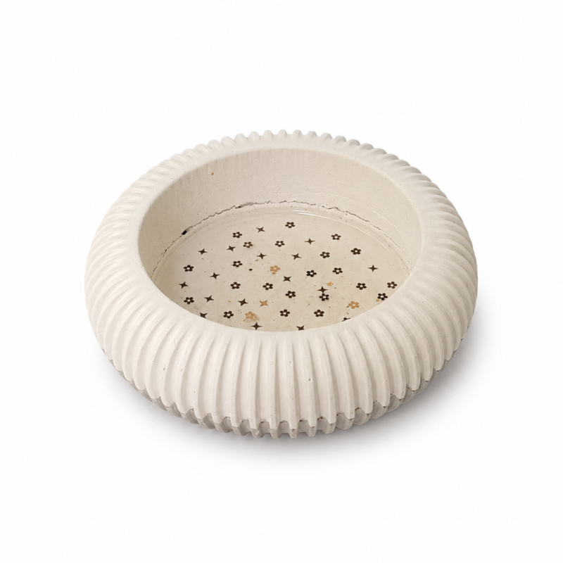 Εναλλακτική όψη Trinket handmade jewelry bowl από λευκό και γκρι microcement με ρητίνη